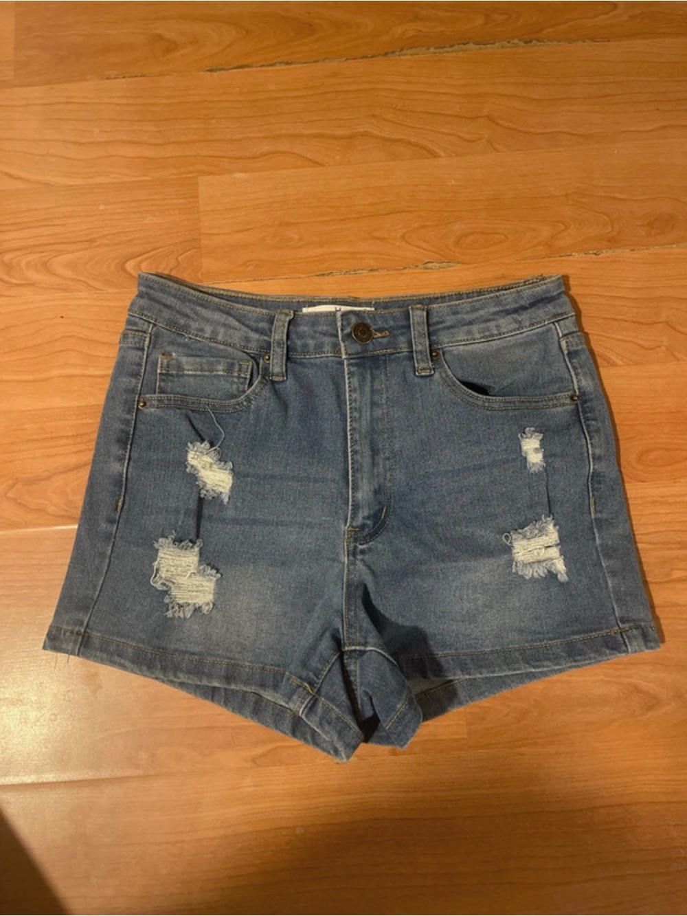 Women's high waisted Denim Shorts in Blue